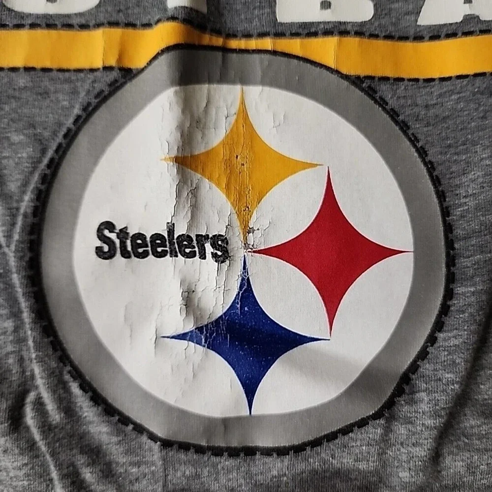 Pittsburgh Steelers NFL Apparel Long Sleeve Logo Stripe Sleeves Mens XL